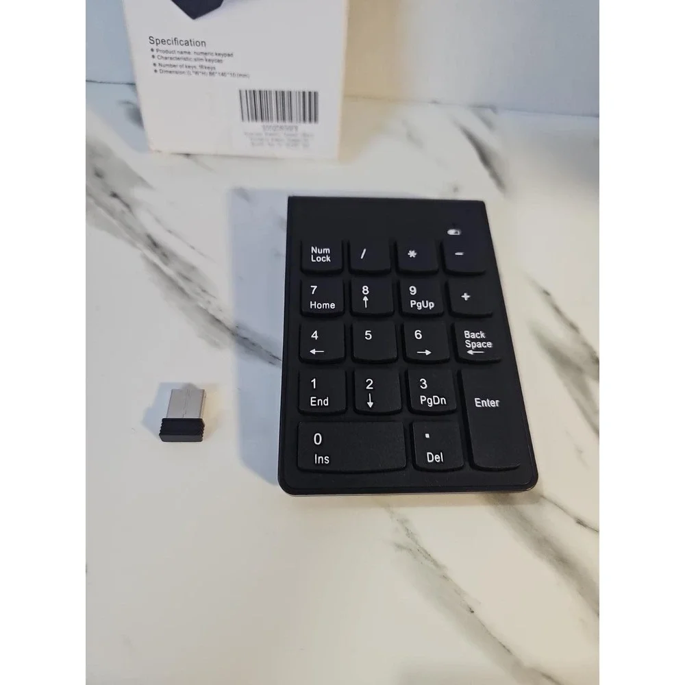 Wireless Numeric Keypad 18 Key 2.4GHz USB Number Pad PC Laptop Tested